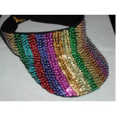 GLITTERING MULTI RAINBOW COLOR SEQUIN VISOR GOLF SUNDRESS MATCHES ALL OUTFITS  eb-49869498
